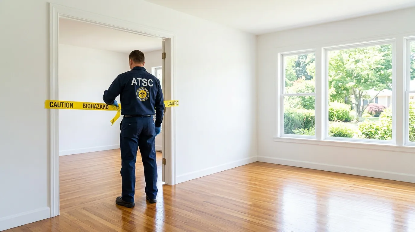 Certified biohazard cleanup crew performing Decomposition Cleanup in Plainfield